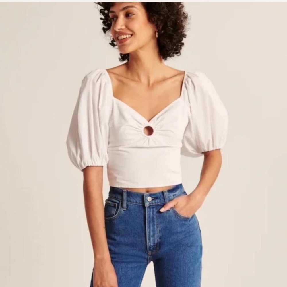 Abercrombie and fitch puff sleeve summer top